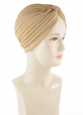 Pleated Poly Turbans | Beige