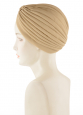Pleated Poly Turbans | Beige